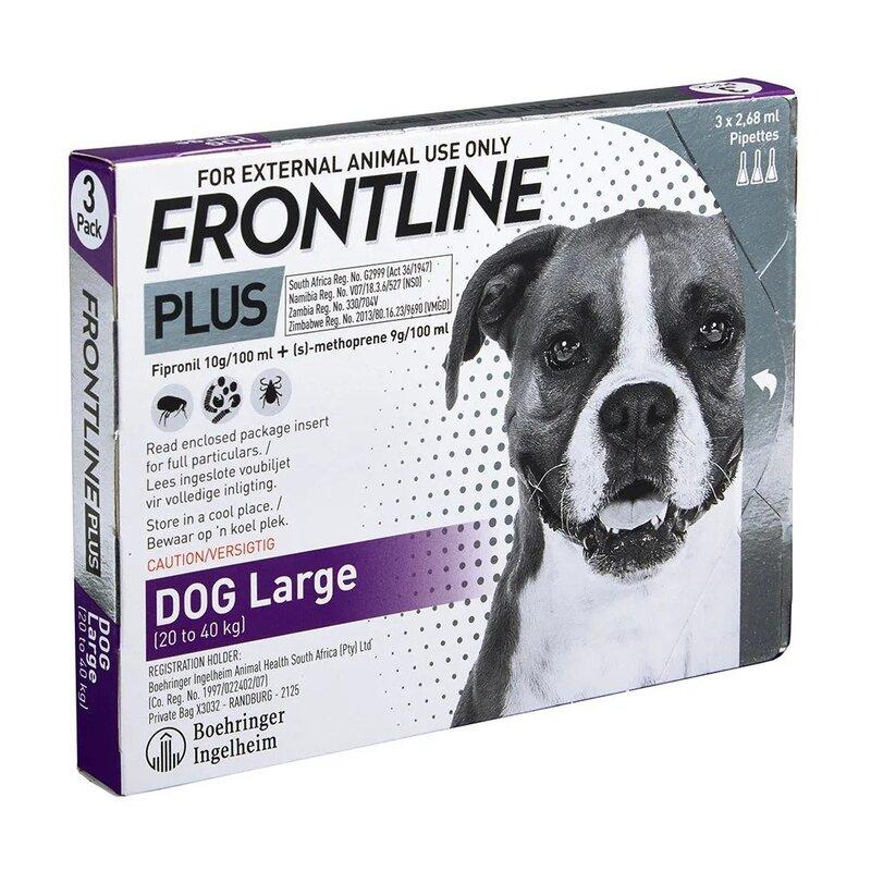 Frontline Plus Dog Large 20-40kg 3 pack - Tick & Flea Control