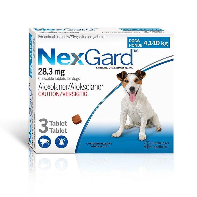NexGard 4-10kg (1.25) 3 pack singles - Tick & Flea Control