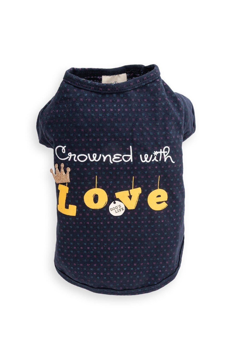 Dog's Life Crowned With Love Tee Blue - Clothing