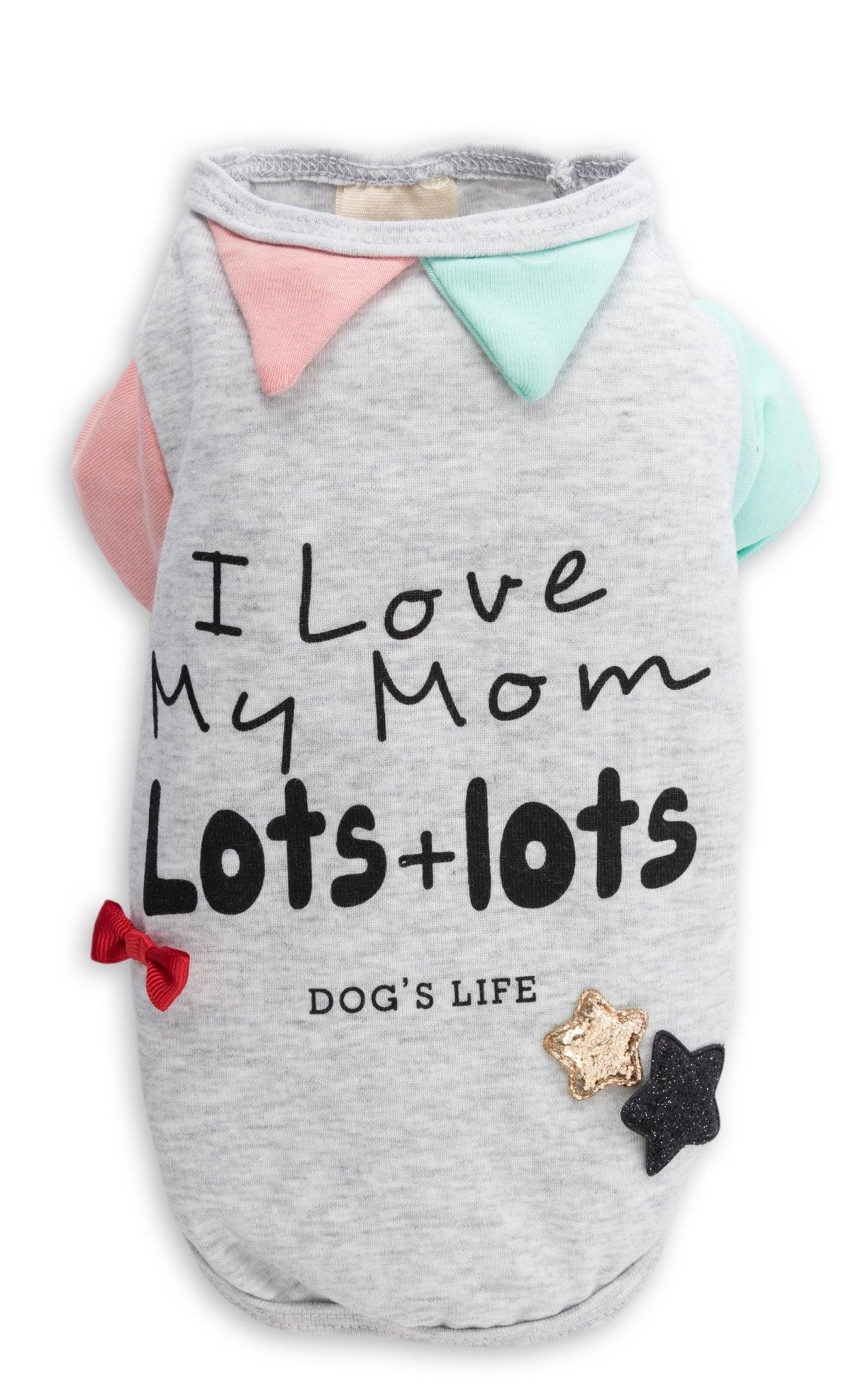 Dog's Life I Love my Mom Lots and Lots Tee Blue - Clothing