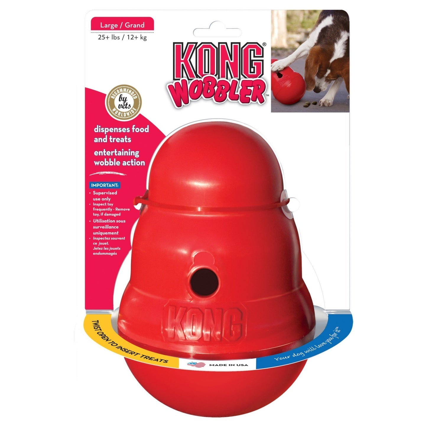 KONG Red Wobbler Treat Toy - Interactive Toys