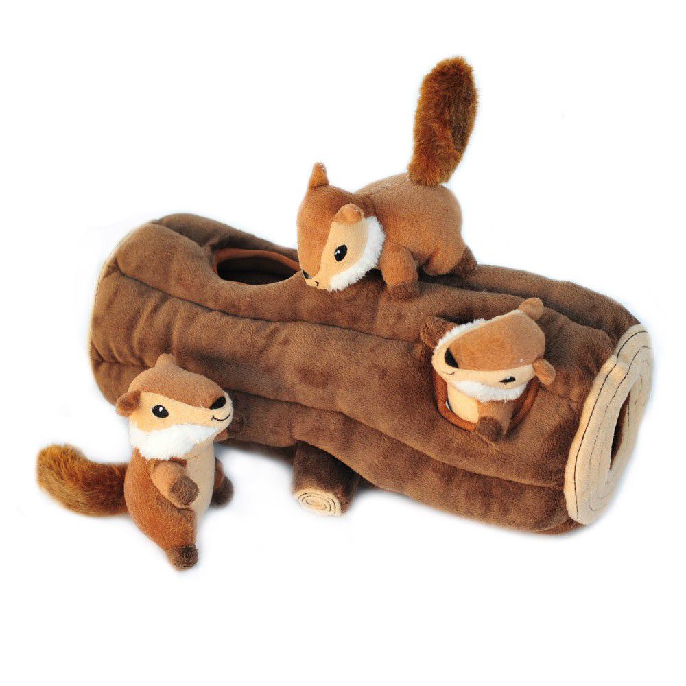ZippyPaws Log with 3 Chipmunks - Interactive Toys