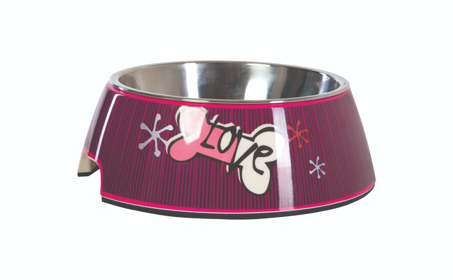 Rogz 2-in-1 Bubble Dog Bowl Pink Love - Bowls