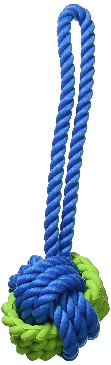 Rosewood Rubber & Rope Ball Tug - Rope Toys