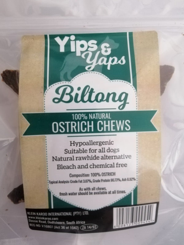 Yips and Yaps Ostrich Biltong - Biltong Treats