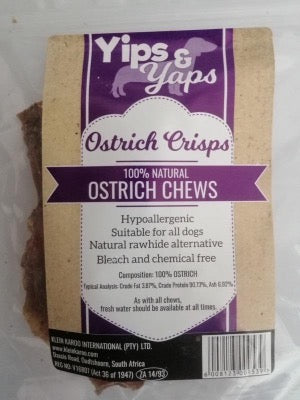 Yips and Yaps Ostrich Crisps - Ostrich Snacks
