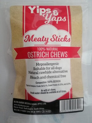 Yips and Yaps Ostrich Meaty Sticks - Ostrich Snacks